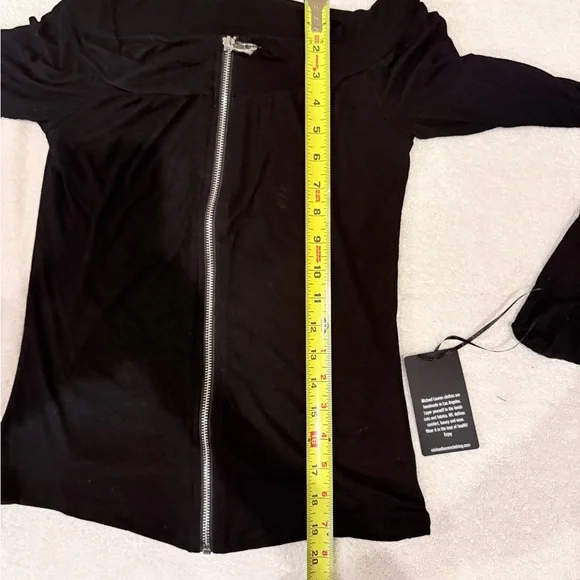 Michael Lauren Black Long Sleeve Zip-Up Shirt - Picture 6 of 6